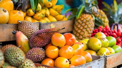 Tropical Fruit Market Stall Display