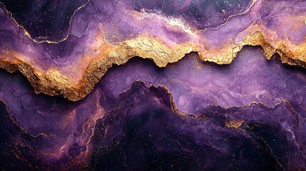 Obraz premium A regal purple marble background with bold, sweeping gold veins that give a sense of grandeur.