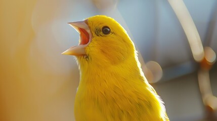 A yellow Canary Singing