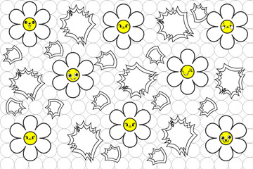 Seamless floral pattern with white daisies, ideal for spring and summer wallpaper and textile designs