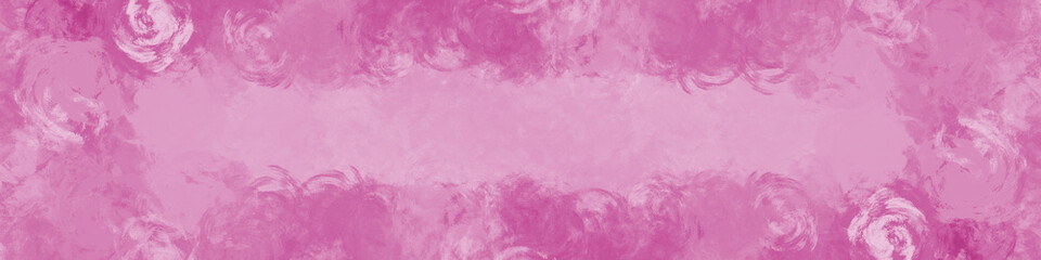 Obraz premium ピンクの横長のシンプルなイラストフレーム