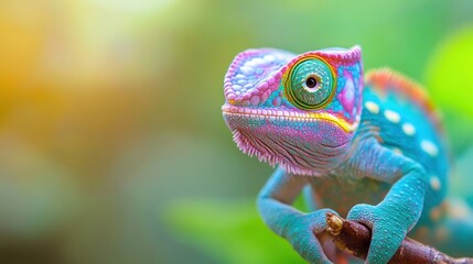 Obraz premium Colorful Chameleon on Branch