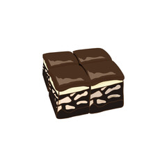 kek batik with no background , cake batik malaysian dessert 