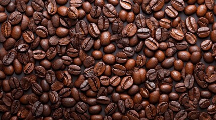 Obraz premium A close up of coffee beans with a dark brown color