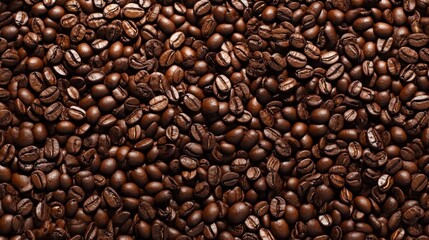 Obraz premium A close up of coffee beans with a lot of them in the foreground