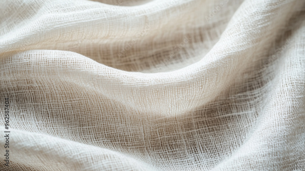 Poster soft, textured fabric in natural light showcasing delicate weave patterns and subtle colors