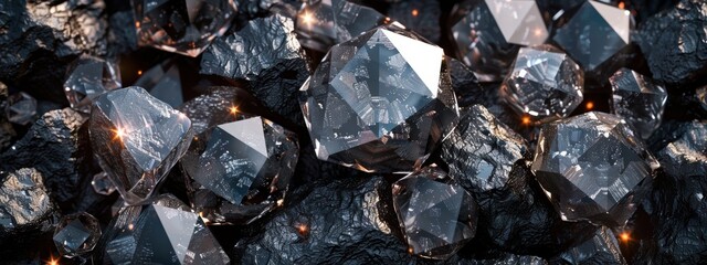Diamond texture, quartz color, black stone