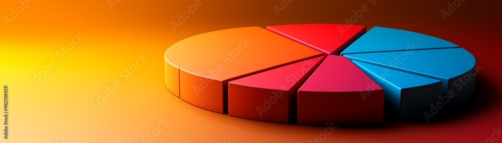 Poster d pie chart colorful data visualization business analytics statistics