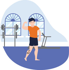 Workout Flat Design Illustration
