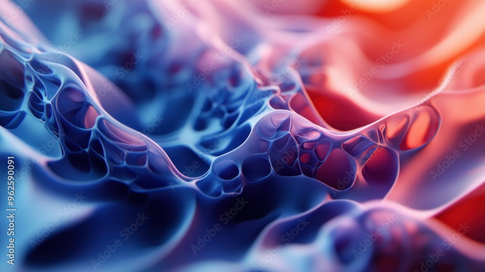 Aufkleber abstract blue and red wavy pattern with cellular structure