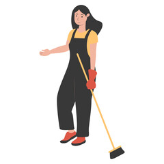 Person Cleaning Illustration with Simple Cartoon Design. Flat Vector Character
