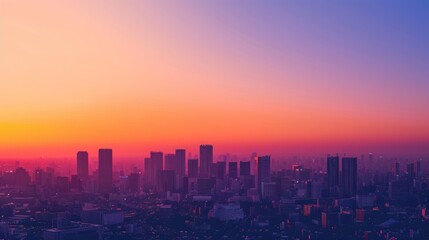 Fototapeta premium Cityscape Silhouette at Sunset