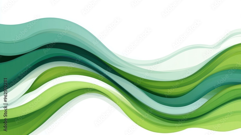 Poster a vibrant green wave flows dynamically, showcasing a modern abstract design with playful textures an