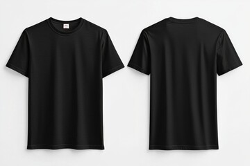 Black Tshirt Mockup Front and Back Isolated created with Generative AI