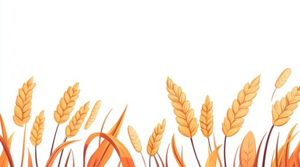A vibrant and modern cartoonstyle illustration of wheat, set against a clean white background for a fresh look.