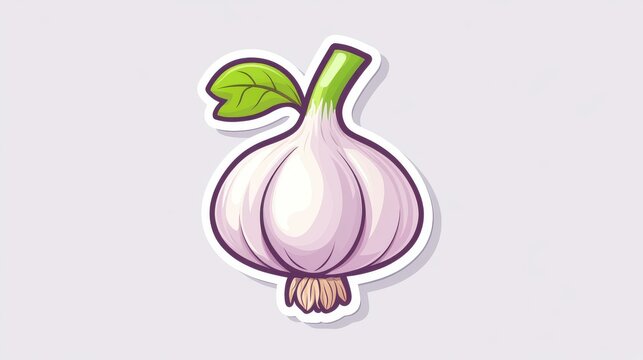 A whimsical garlic icon designed with charming textures, perfect for stickers or modern illustrations.