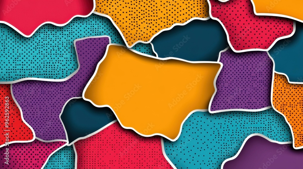 Poster vibrant abstract vector background featuring torn halftone textures in a diagonal layout for a fresh