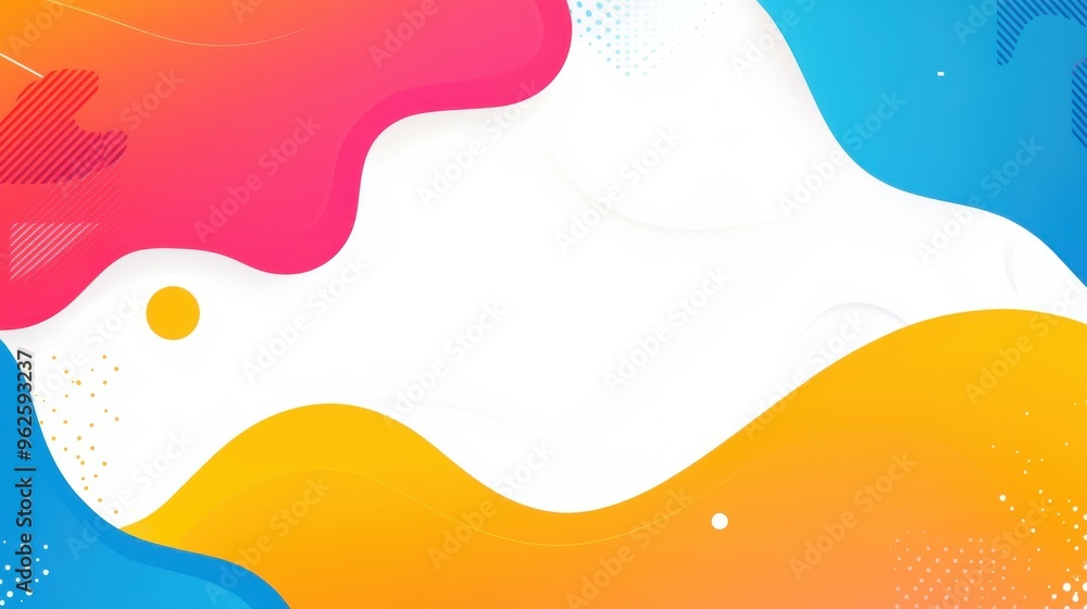 Poster bright, dynamic gradient background with colorful shapes creates a lively modern wallpaper for any d