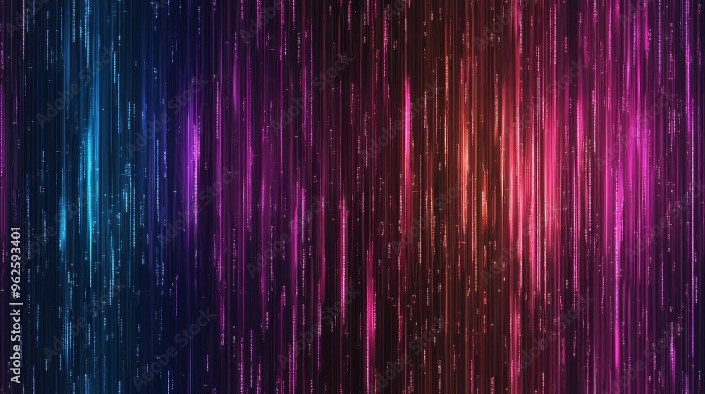 Poster explore a sparkling digital matrix that blends 3d code with vibrant holographic hues, creating a mag