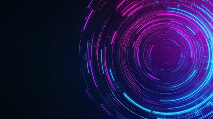 Fototapeta premium Discover striking gradient poster templates featuring neon rings and a futuristic font in a sleek dark space theme.