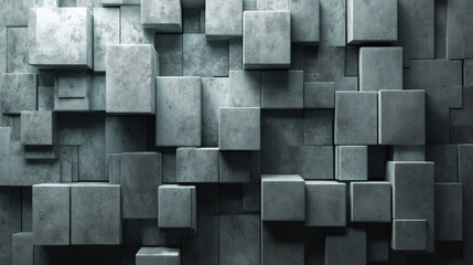 A wall made of gray blocks with a gray background