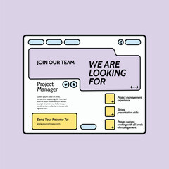 Job Hiring UI Frame with Flat Design