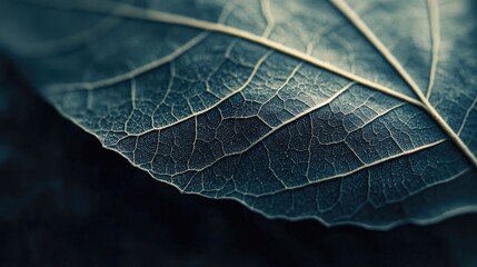 A macro shot of a leaf showing intricate vein lines, highlighting the natural design and texture of plant life