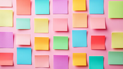 A colorful wall of sticky notes in various colors