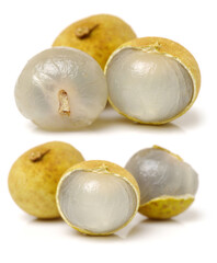 Freshness longans on white background