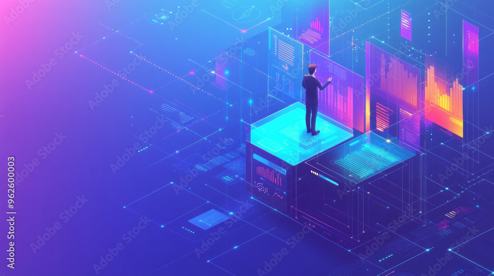 Poster concept of technology and data analysis
