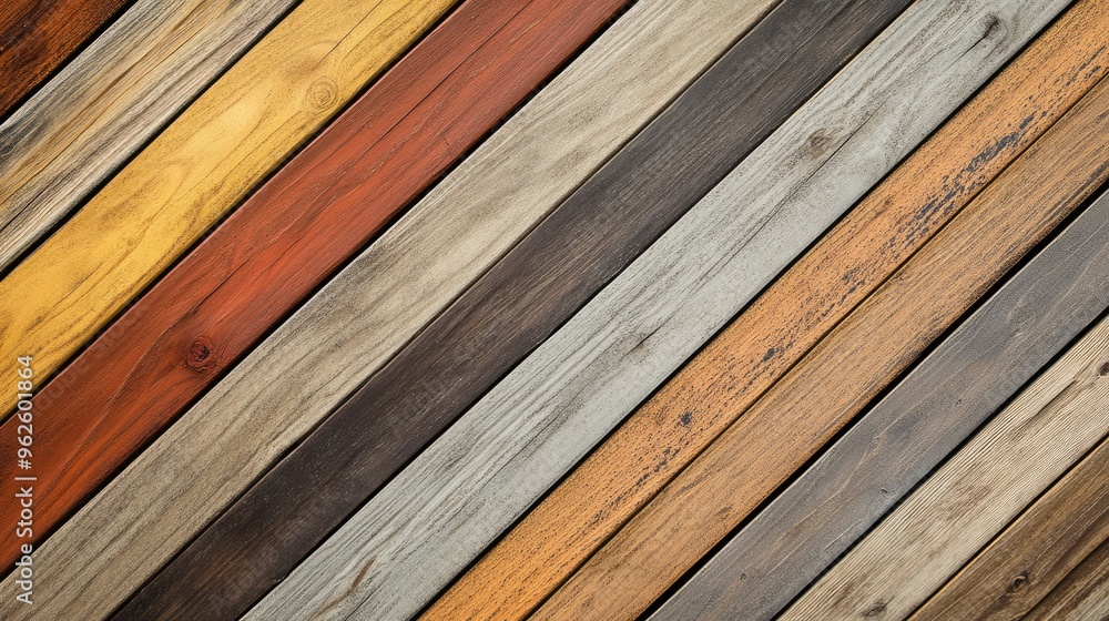 Poster abstract background featuring diagonal wooden planks in varying shades of brown, creating a dynamic 