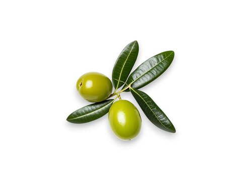 Olea europaea oil fruits or olive on white background with clipping path