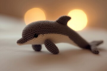 Obraz premium Cute Crochet Dolphin Toy