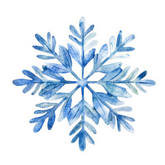 Beautiful watercolor snowflake.