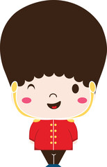 Cute vector of british guard in red uniform