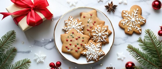 Fototapeta premium Christmas Cookies and Decorations