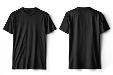 Fototapeta premium Black Tshirt Mockup Front and Back Isolated created with Generative AI
