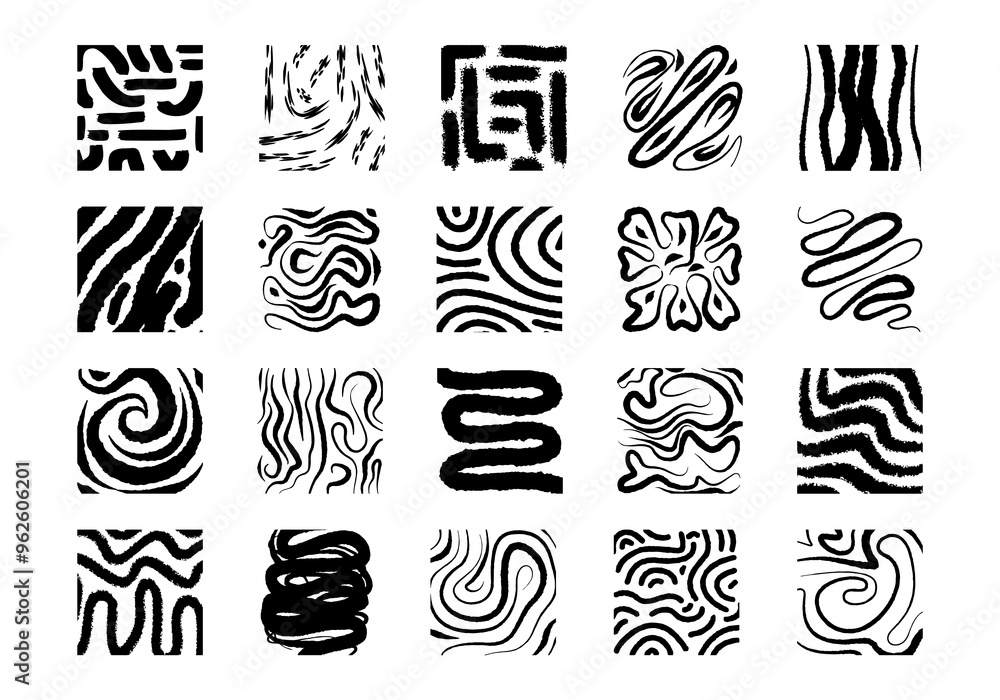 Poster brush abstract background element set