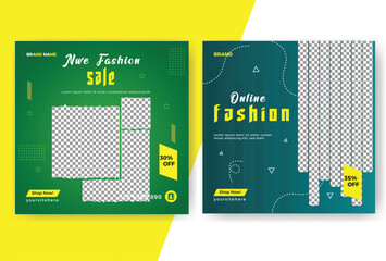 Fashion sale social  media  post  banner  template  design
