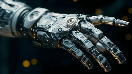 Robotic Hand Reaching Out 3D Illustration