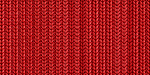 Red knitted wool texture background perfect for winter-themed designs