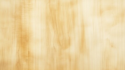 Naklejka premium Light maple wood background with smooth, uniform grain and a soft golden hue, ideal for a minimalist design.