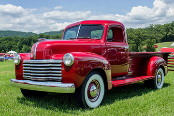 Vintage truck restored and polished for a car show
