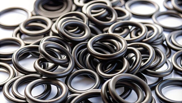 Seal o ring gaskets for hydraulic systems, made of black rubber NBR material, chemical resistant spare parts for industrial use