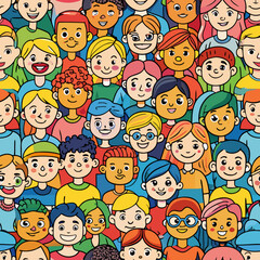 seamless pattern with kids