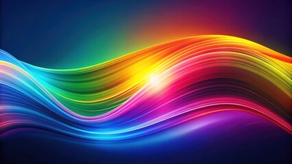 Obraz premium Colorful gradient wave design with abstract shapes in rendering, abstract, colorful, gradient, wave, background,, rendering