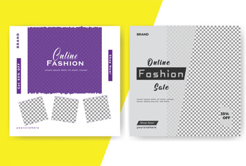 Fashion sale social  media  post  banner  template  design