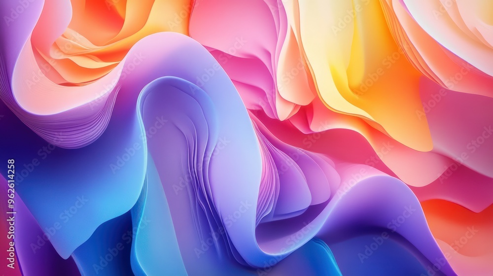 Poster Abstract Wavy Pattern with Vibrant Gradient Colors