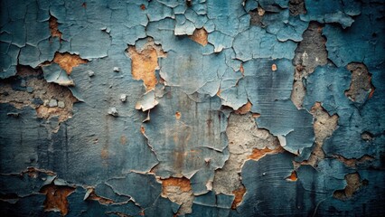 Obraz premium Distressed dark wall with peeling paint and cracks , grunge, texture, aged, background, vintage, weathered, urban, rough, decay, old