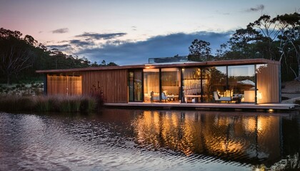 Fototapeta premium Vacation homes with outdoor BBQ.